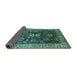 Sideview of Oriental Turquoise Industrial Rug, urb1157turq