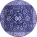 Round Oriental Blue Industrial Rug, urb1157blu