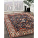 Mid-Century Modern Camel Brown Oriental Rug in Family Room, urb1157