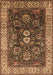 Machine Washable Oriental Brown Industrial Rug, wshurb1157brn