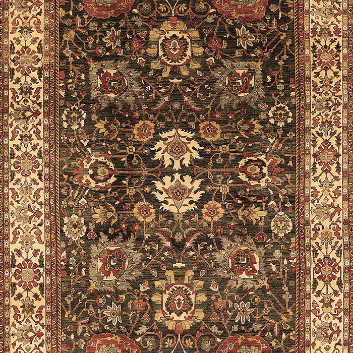 Machine Washable Oriental Brown Industrial Rug, wshurb1157brn