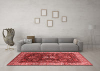 Machine Washable Oriental Red Industrial Rug, wshurb1157red