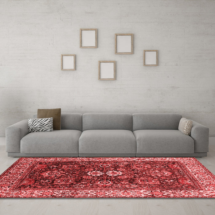 Industrial Red Washable Rugs