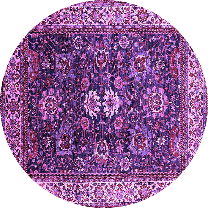 Round Oriental Purple Industrial Rug, urb1157pur