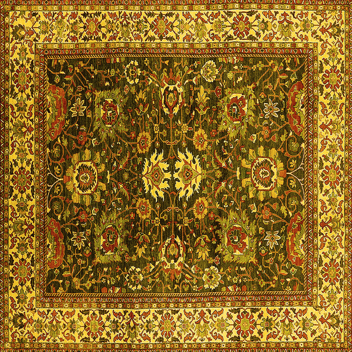 Square Oriental Yellow Industrial Rug, urb1157yw