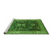 Sideview of Machine Washable Oriental Green Industrial Area Rugs, wshurb1157grn