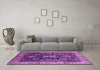 Machine Washable Oriental Purple Industrial Rug, wshurb1157pur