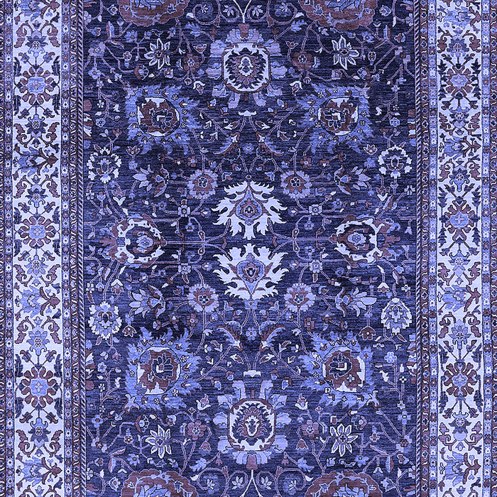 Machine Washable Oriental Blue Industrial Rug, wshurb1157blu