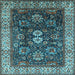 Square Oriental Light Blue Industrial Rug, urb1157lblu