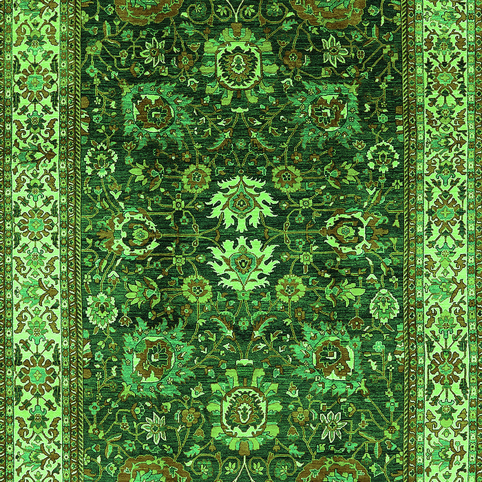 Machine Washable Oriental Green Industrial Area Rugs, wshurb1157grn