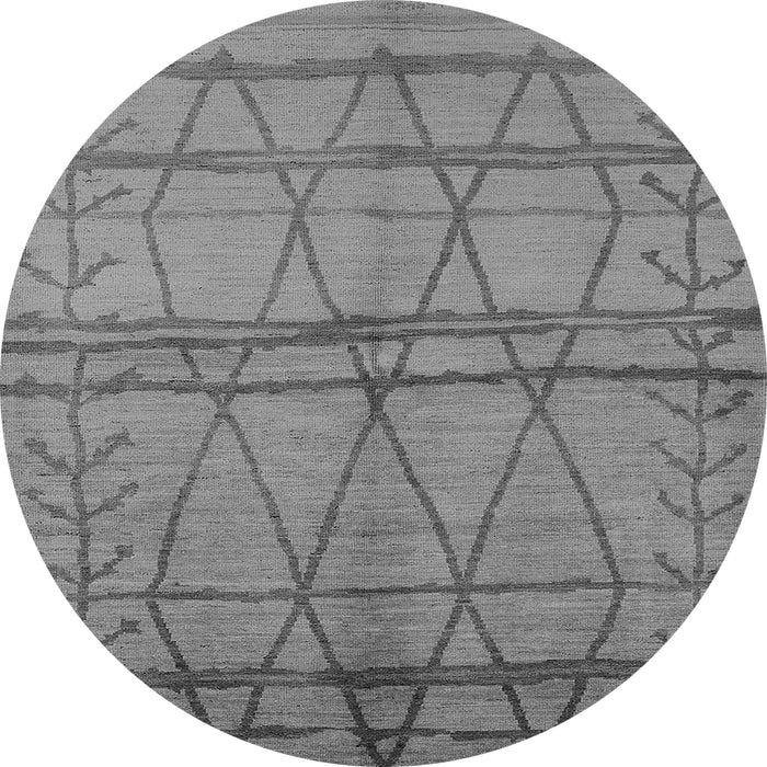Round Oriental Gray Industrial Rug, urb1158gry