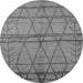 Round Oriental Gray Industrial Rug, urb1158gry