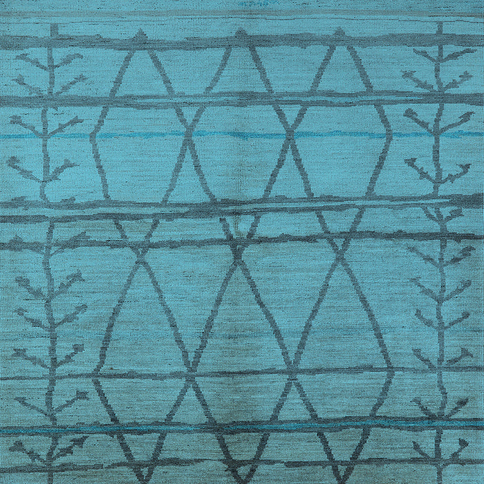 Square Oriental Light Blue Industrial Rug, urb1158lblu