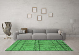 Machine Washable Oriental Emerald Green Industrial Area Rugs in a Living Room,, wshurb1158emgrn