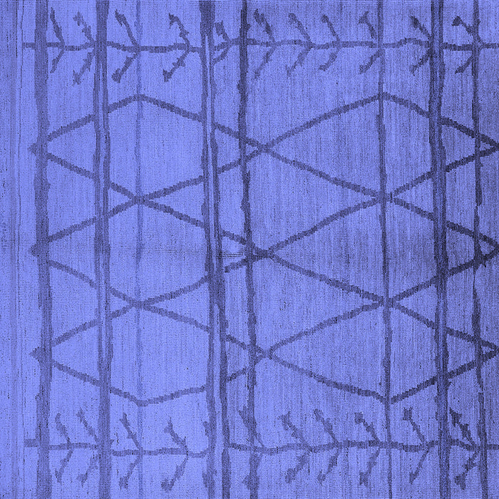 Square Oriental Blue Industrial Rug, urb1158blu