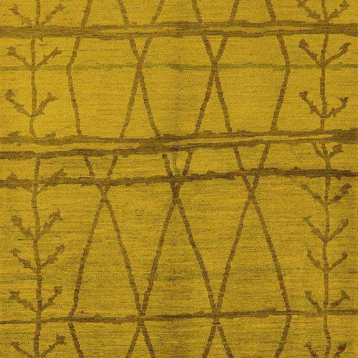 Machine Washable Oriental Yellow Industrial Rug, wshurb1158yw