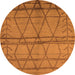 Round Oriental Orange Industrial Rug, urb1158org