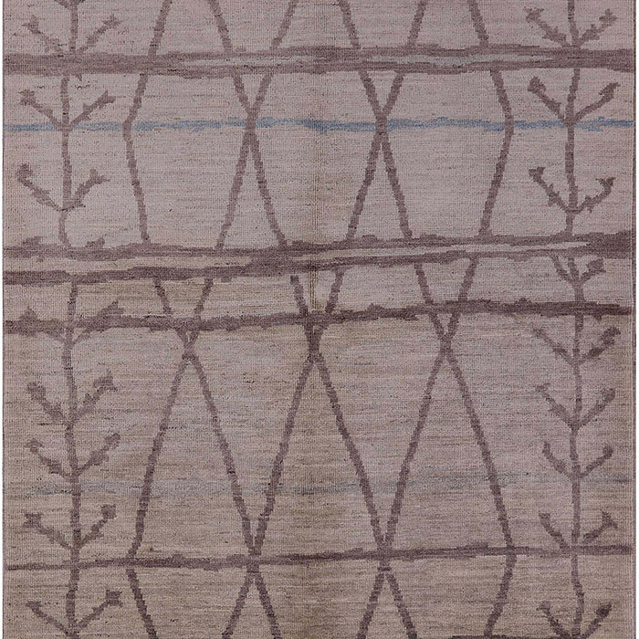 Mid-Century Modern Puce Purple Oriental Rug, urb1158