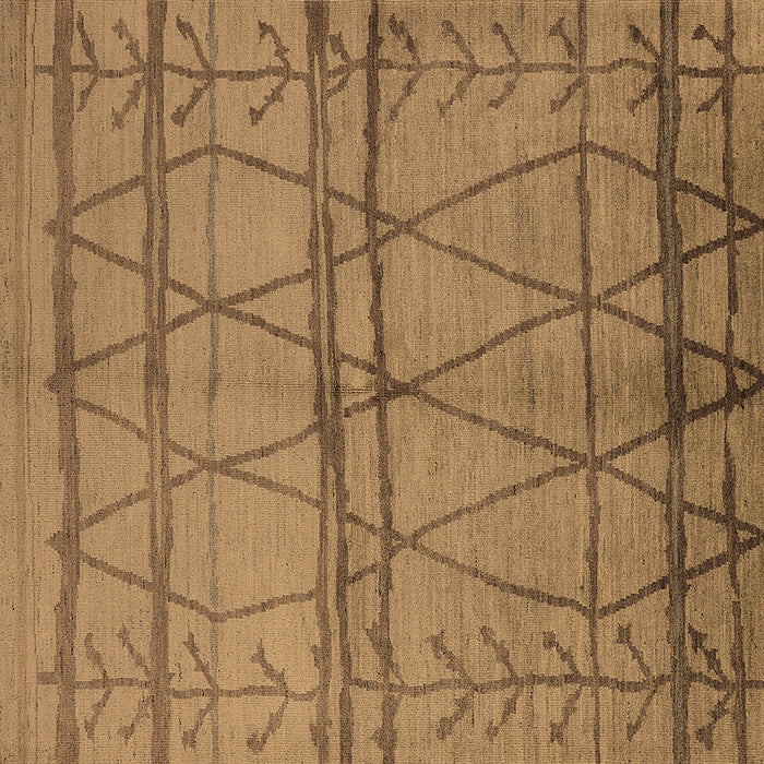 Square Oriental Brown Industrial Rug, urb1158brn