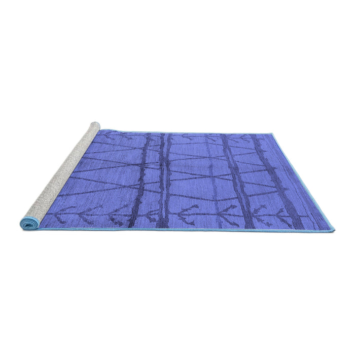 Sideview of Machine Washable Oriental Blue Industrial Rug, wshurb1158blu