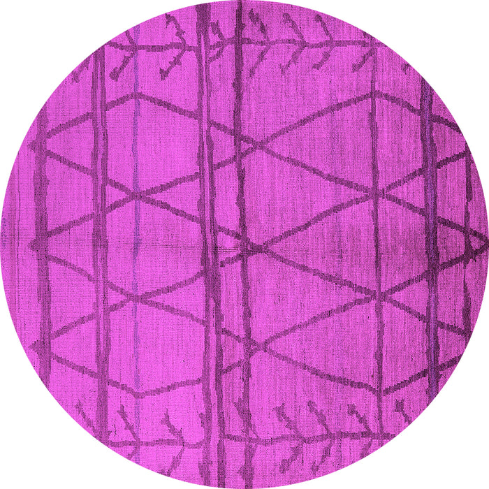 Round Machine Washable Oriental Pink Industrial Rug, wshurb1158pnk