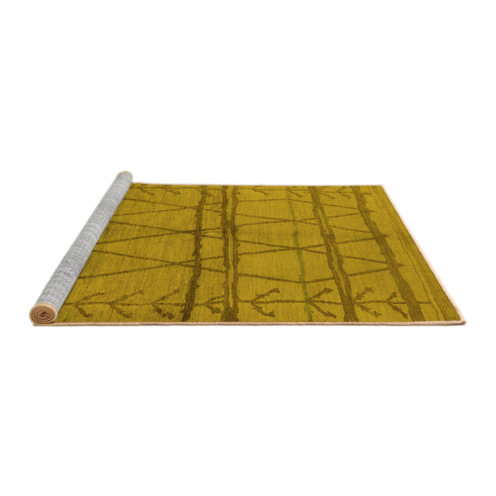 Sideview of Machine Washable Oriental Yellow Industrial Rug, wshurb1158yw
