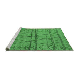 Sideview of Machine Washable Oriental Emerald Green Industrial Area Rugs, wshurb1158emgrn