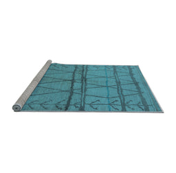 Sideview of Machine Washable Oriental Light Blue Industrial Rug, wshurb1158lblu