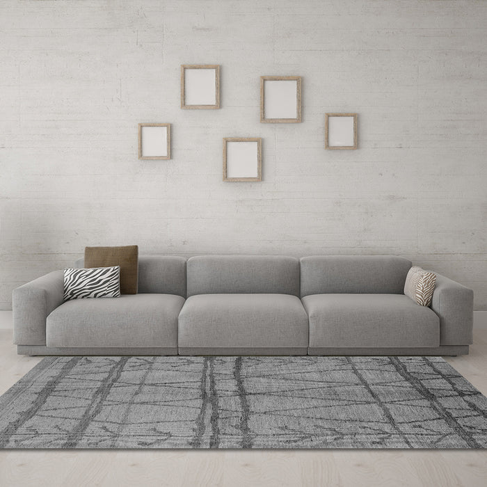 Machine Washable Oriental Gray Industrial Rug in a Living Room,, wshurb1158gry