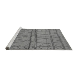 Sideview of Machine Washable Oriental Gray Industrial Rug, wshurb1158gry