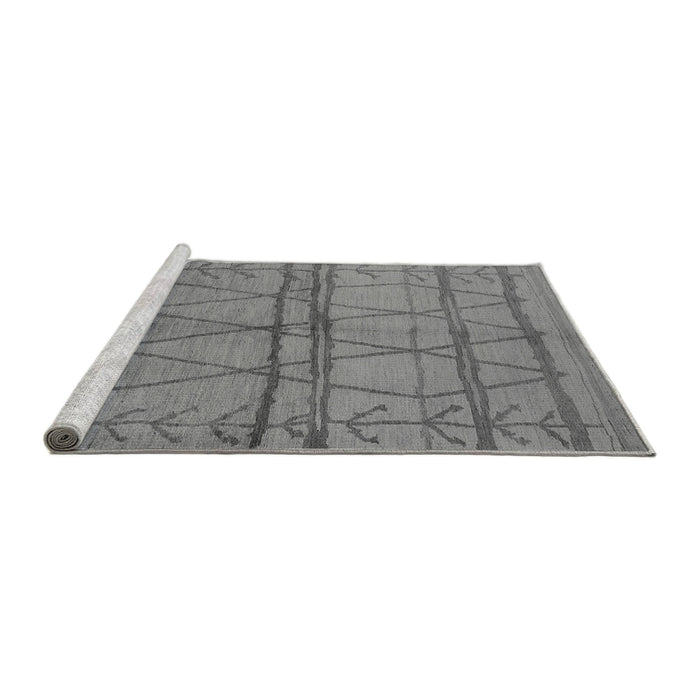Sideview of Machine Washable Oriental Gray Industrial Rug, wshurb1158gry