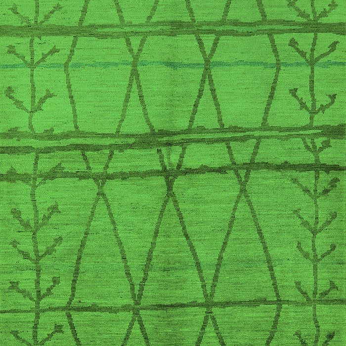 Machine Washable Oriental Green Industrial Area Rugs, wshurb1158grn