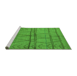 Sideview of Machine Washable Oriental Green Industrial Area Rugs, wshurb1158grn
