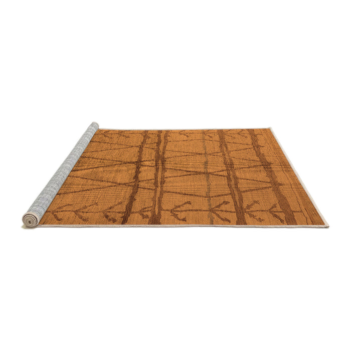 Sideview of Machine Washable Oriental Orange Industrial Area Rugs, wshurb1158org