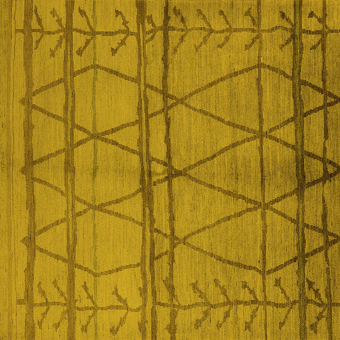 Square Machine Washable Oriental Yellow Industrial Rug, wshurb1158yw