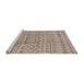 Sideview of Machine Washable Industrial Modern Dark Almond Brown Rug, wshurb1159