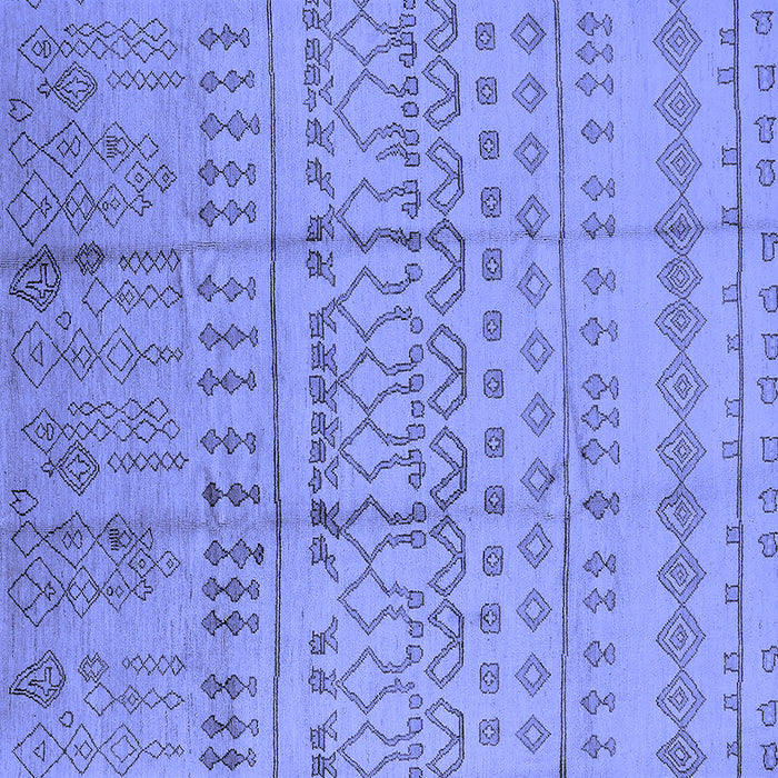 Square Machine Washable Oriental Blue Industrial Rug, wshurb1159blu