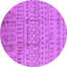 Round Oriental Purple Industrial Rug, urb1159pur