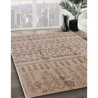 Mid-Century Modern Dark Almond Brown Oriental Rug, urb1159