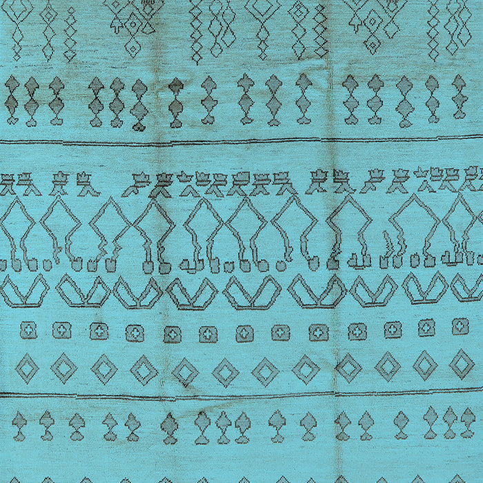 Machine Washable Oriental Light Blue Industrial Rug, wshurb1159lblu