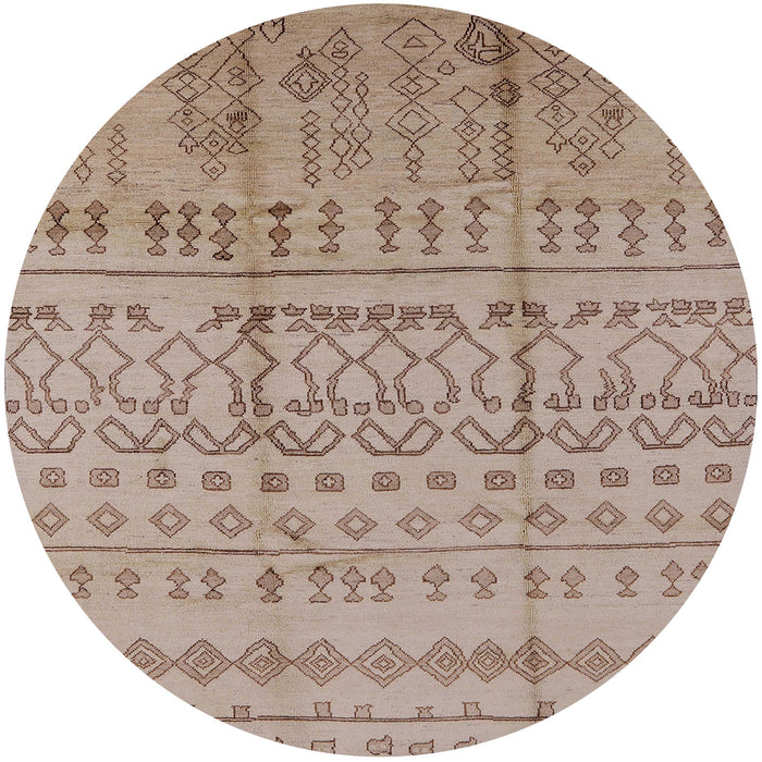 Round Machine Washable Industrial Modern Dark Almond Brown Rug, wshurb1159