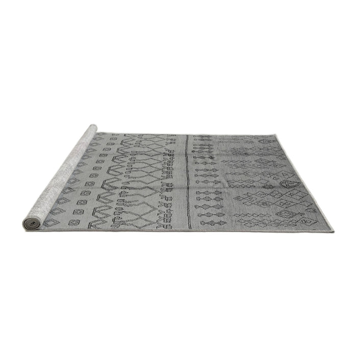 Sideview of Machine Washable Oriental Gray Industrial Rug, wshurb1159gry