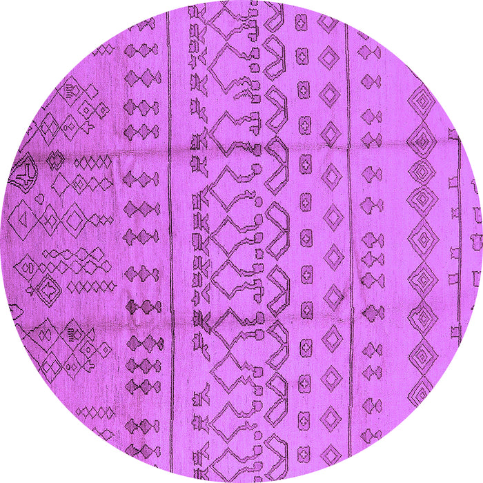 Round Machine Washable Oriental Purple Industrial Area Rugs, wshurb1159pur