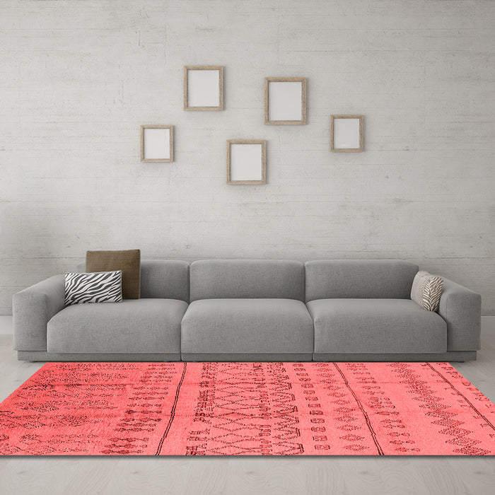 Industrial Red Washable Rugs