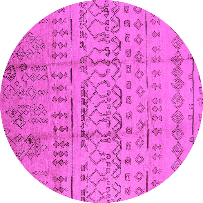 Round Oriental Pink Industrial Rug, urb1159pnk