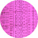 Round Oriental Pink Industrial Rug, urb1159pnk