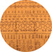 Round Oriental Orange Industrial Rug, urb1159org