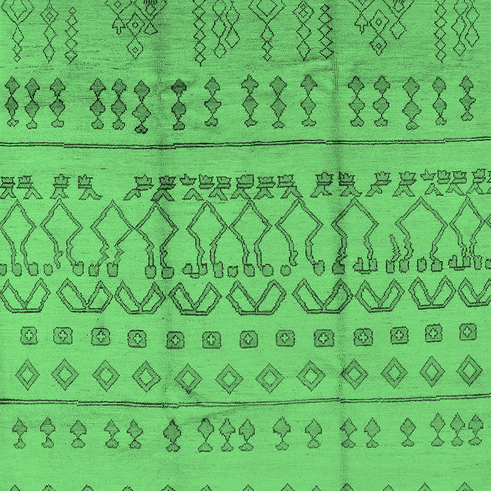 Machine Washable Oriental Emerald Green Industrial Area Rugs, wshurb1159emgrn