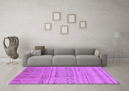 Machine Washable Oriental Purple Industrial Area Rugs in a Living Room, wshurb1159pur
