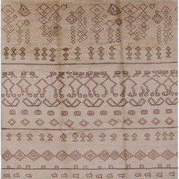 Square Machine Washable Industrial Modern Dark Almond Brown Rug, wshurb1159